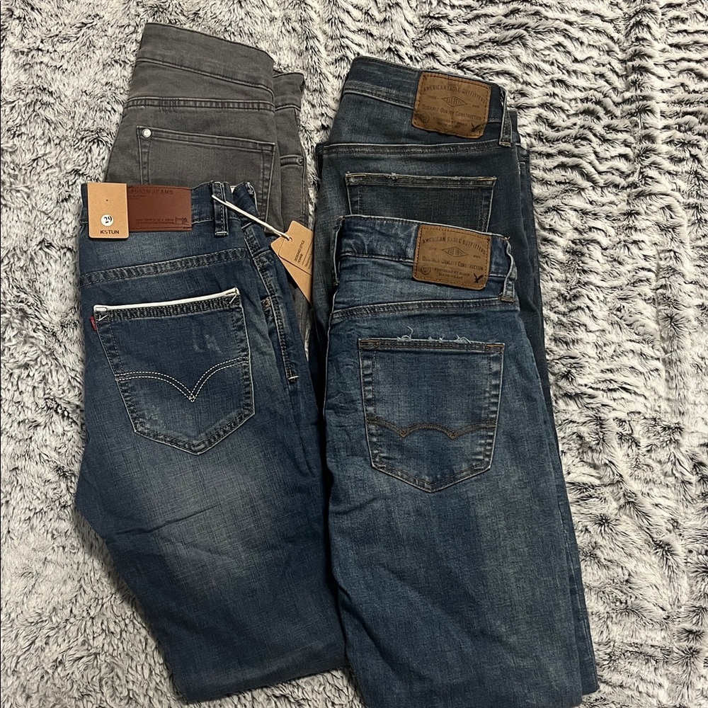 Multiples Slim Fit Jeans - Gray and Blue